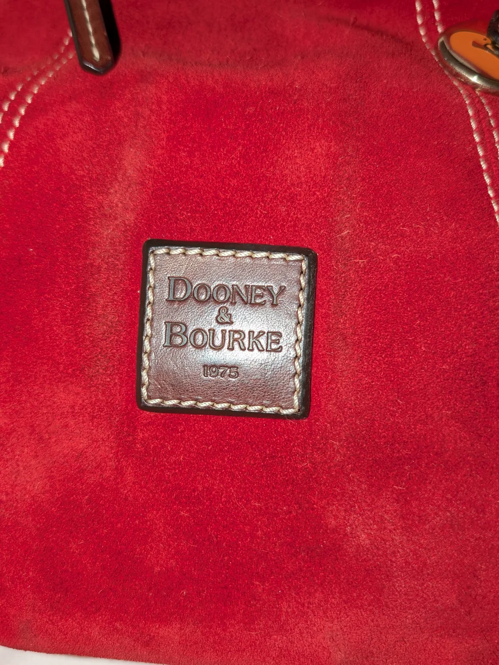Dooney & Bourke Suede Hobo Bag Red GUC